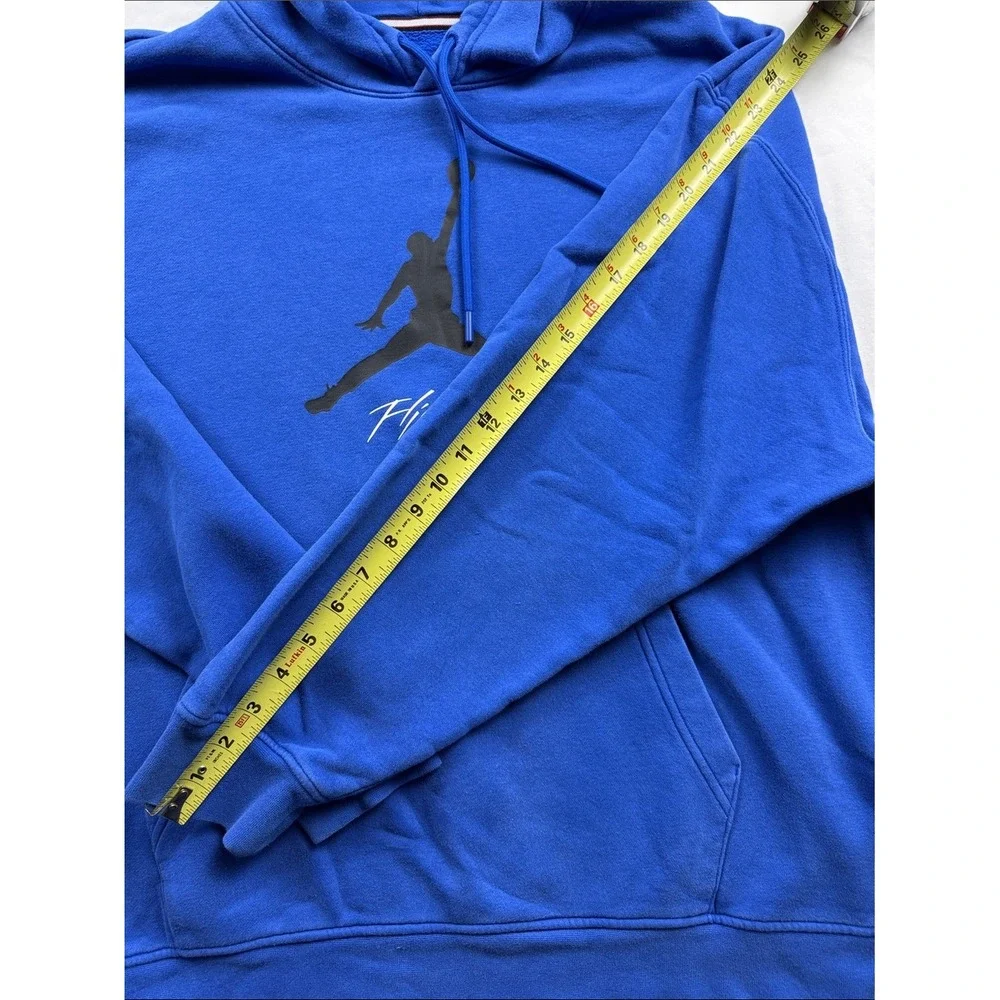 Jordan Flight Hoodie Mens Size XL Blue Jumpman Graphic Pullover Sweatshirt